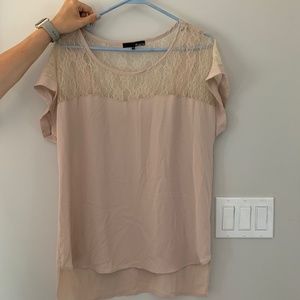 Ro & De Blush/Tan Lace Blouse
